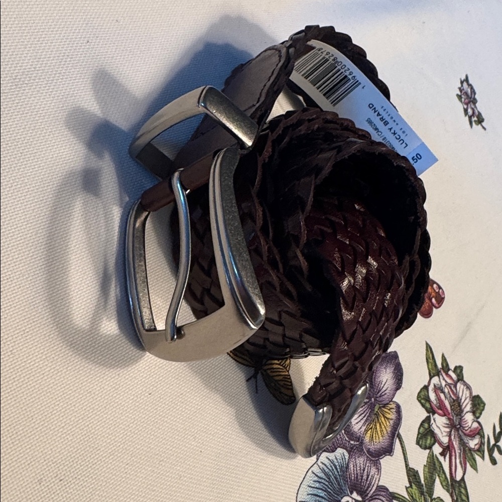 Lucky Brand Women's Rich Brown Braided Belt